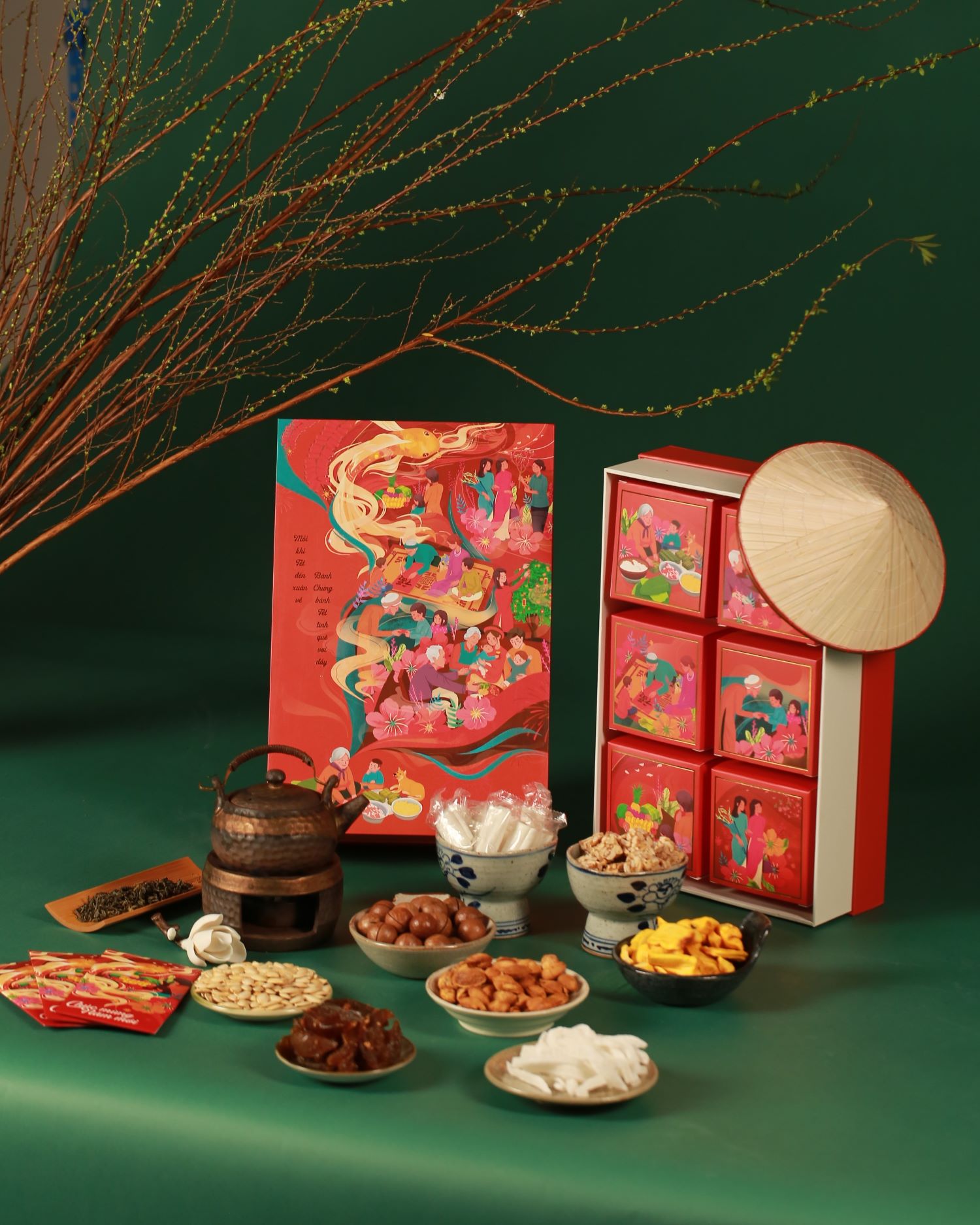 Thiết kế bao bì Hộp Quà “Hoài Ân” – Tết 2025