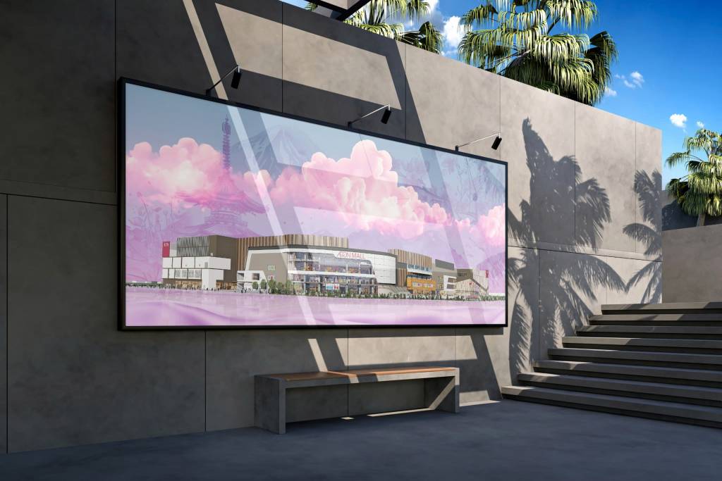 Hình ảnh thiết kế billboard AEON Huế tại không gian kiến trúc hiện đại